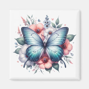 Vibrant Butterfly Floral Bouquet Art-96283 Magnet