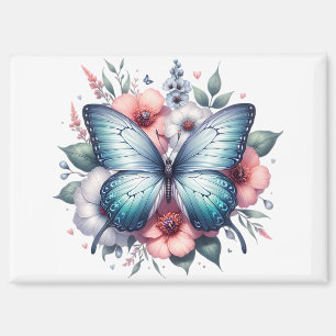 Vibrant Butterfly Floral Bouquet Art-96283 Magnet