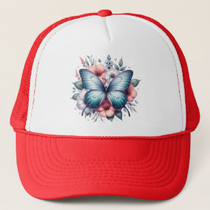 Vibrant Butterfly Floral Bouquet Art-96283 Trucker Hat