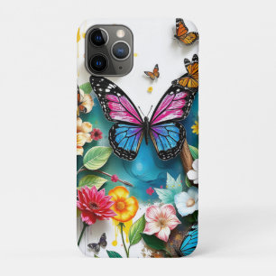 Vibrant Butterfly Garden   Inspired Spring Design iPhone 11 Pro Case