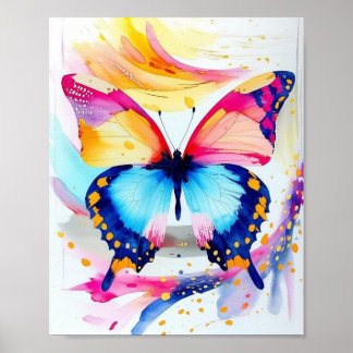 Vibrant Butterfly Poster- Artistic Splash of Colou Poster