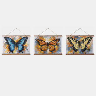 Vibrant Butterfly Trio Wall Art Hanging