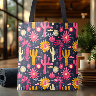 Vibrant Cactus and Sun Wellness Tote Bag