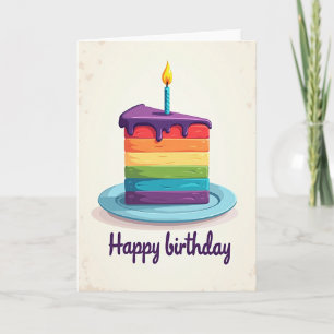 Vibrant Cake Slice Birthday Card