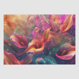Vibrant Calla Lillie Translucent Bubble Decoupage  Tissue Paper