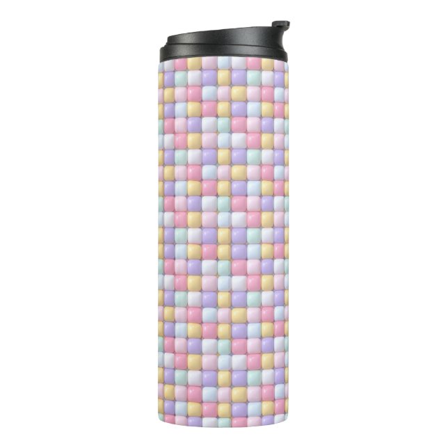 Vibrant Candy Pattern | Pastel Bubble Gum Thermal Tumbler (Rotated Left)