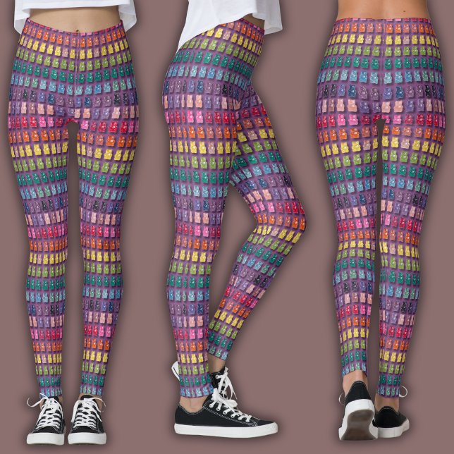 Vibrant Candy Pattern | Rainbow Gummy Bear Leggings (Creator Uploaded)