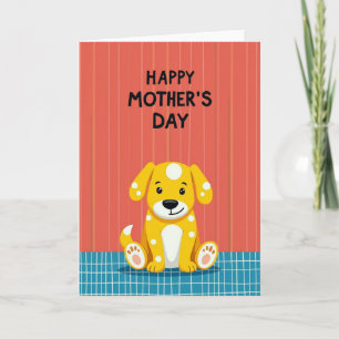 Vibrant Canine Mothers Day Card
