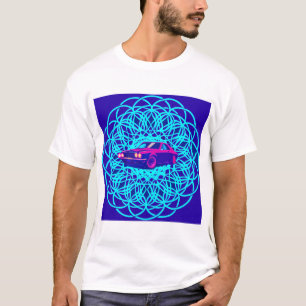Vibrant Car Centered in Geometric Mandala T-Shirt