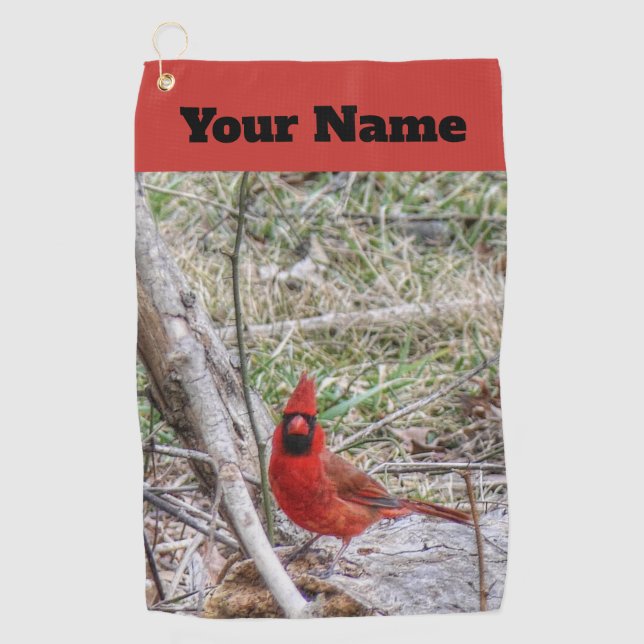 Vibrant Cardinal Golf Towel (Front)