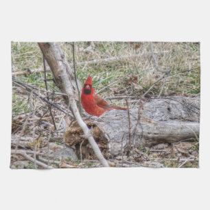 Vibrant Cardinal Tea Towel