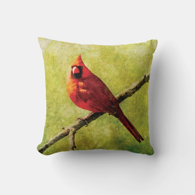 Vibrant Cardinal Throw Pillow | Nature Home Decor (Front)