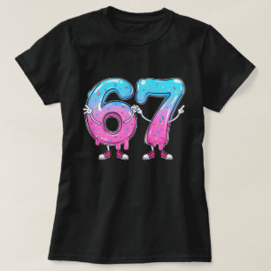 Vibrant Cartoon 67 Drip Fantasy Artwork T-Shirt