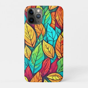 Vibrant Cartoon Leaves Art iPhone 11 Pro Case