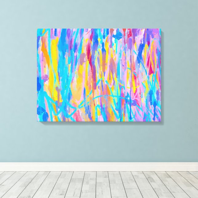 Vibrant Cascade Canvas Print (Insitu(Wood Floor))