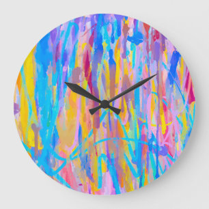 Vibrant Cascade Large Clock