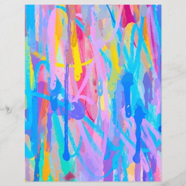 Vibrant Cascade Scrapbook Paper (Front)