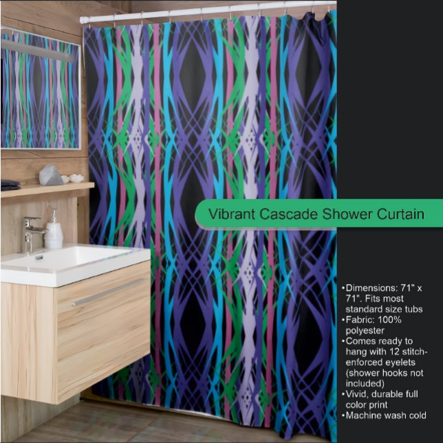 Vibrant Cascade Shower Curtain (Creator Uploaded)