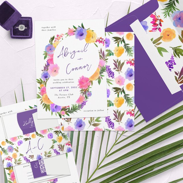 Vibrant Casual Magenta Violet Yellow Invitation (Creator Uploaded)