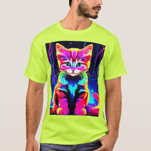 Vibrant Cat Artwork T-Shirt