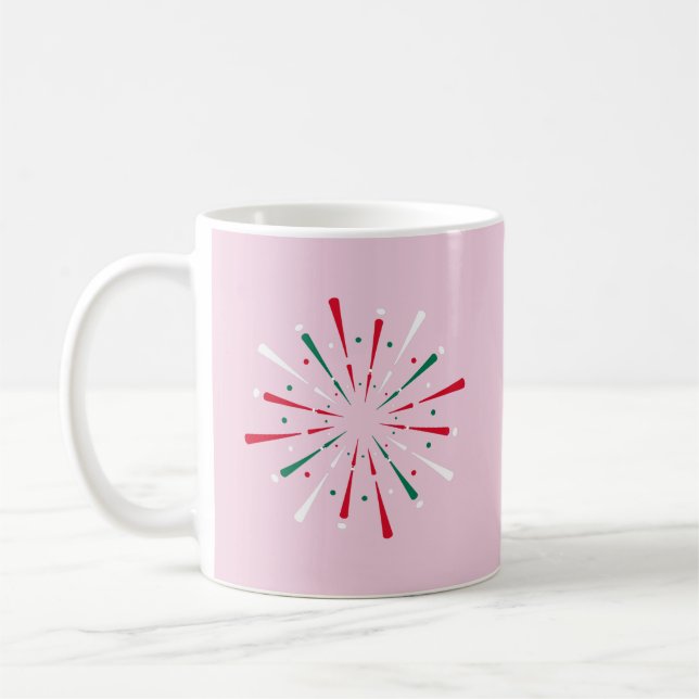 Vibrant Celebration Confetti, Fireworks  Coffee Mug (Left)