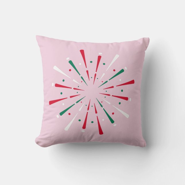 Vibrant Celebration Confetti, Fireworks  Cushion (Front)