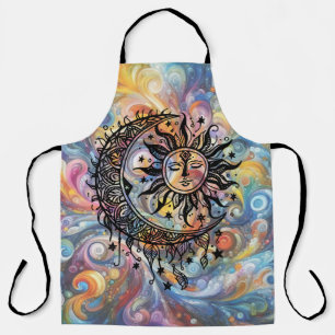 Vibrant Celestial Watercolor Apron