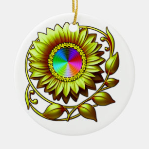 Vibrant Ceramic Circle Ornament