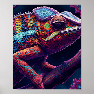 Vibrant Chameleon Wall Art – Colorful Reptile