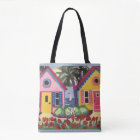 VIBRANT CHARMING TROPICAL SCENE FOR YOUR TOTE 
