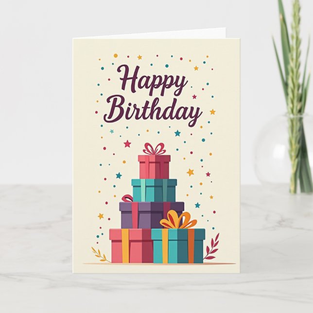Vibrant Cheerful Birthday Card (Front)