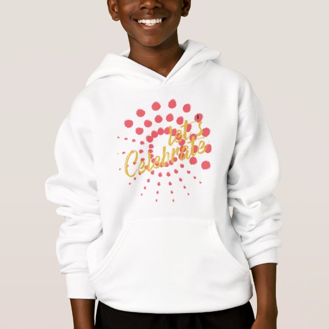 Vibrant, cheerful, fun design of "Let's Celebrate" (Front)