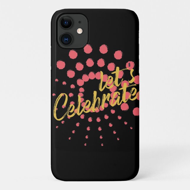 Vibrant, cheerful, fun design of "Let's Celebrate" Case-Mate iPhone Case (Back)