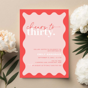 Vibrant Cheers to Thirty 30th Birthday Party Invitation