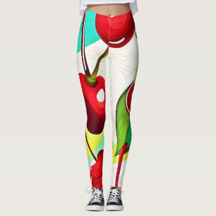 Vibrant Cherry Pattern Leggings