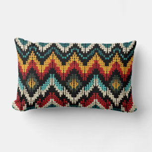 Vibrant Chevron Tribal Pattern Lumbar Cushion