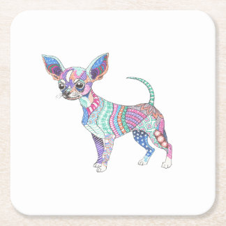 Vibrant Chihuahua Paper coaster