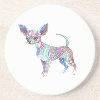 Vibrant Chihuahua Sandstone Drink Coaster
