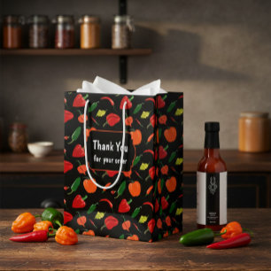 Vibrant Chilli Pepper "Thank You" Business Gift Ba Medium Gift Bag