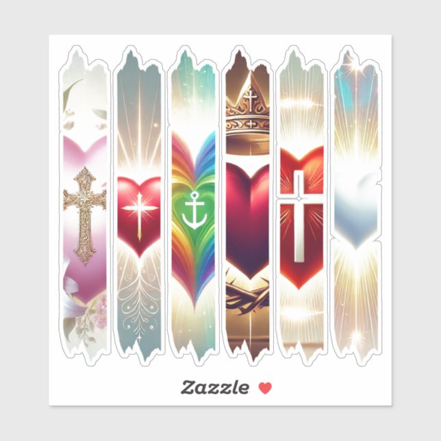 Vibrant Christian Valentine Hearts Washi Tape (Sheet)