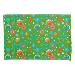 Vibrant christmas festive pattern pillowcase