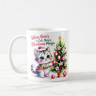 Vibrant Christmas Magic - Cosy Cat Mum Gift Coffee Mug