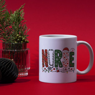 Vibrant Christmas Nurse Festive Medical Design Coffee Mug