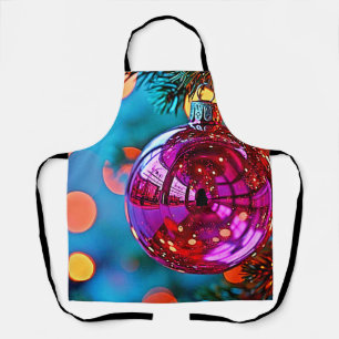 Vibrant Christmas Ornament Sparkle Design Apron