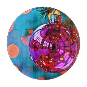 Vibrant Christmas Ornament Sparkle Design Cutting Board