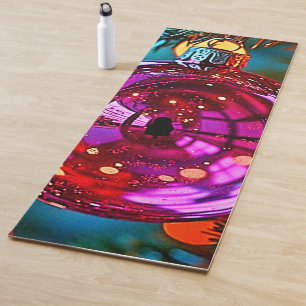 Vibrant Christmas Ornament Sparkle Design Yoga Mat