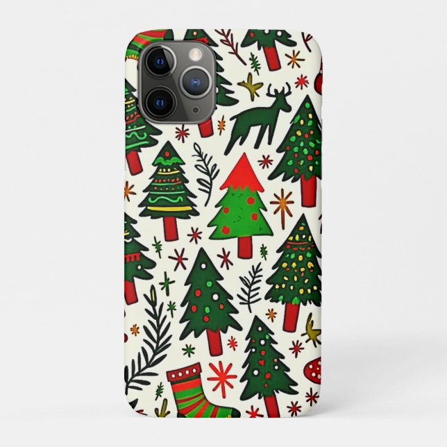 Vibrant Christmas Pattern Art Print Case-Mate iPhone Case (Back)