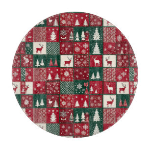 Vibrant Christmas Pattern Cutting Board