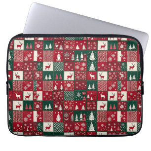 Vibrant Christmas Pattern Laptop Sleeve