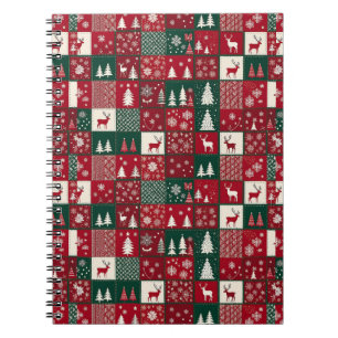 Vibrant Christmas Pattern Notebook